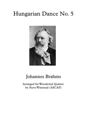 Hungarian Dance No. 5 for Woodwind Quintet